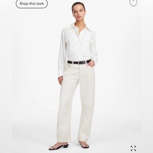 Madewell The Darted Barrel-Leg Jean- white